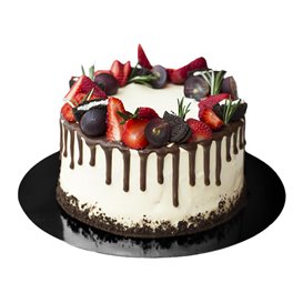 Disco di Carta Nero e Bianco 17cm (100 Pezzi)