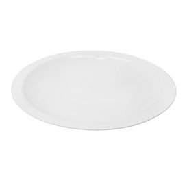Piatto Duro Riutilizzabile Piano Bianco "Round" PP Ø18,5cm (25 Pezzi)