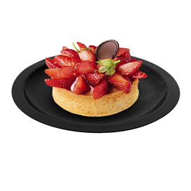 Piatto Duro Riutilizzabile Piano Nero "Round" PP Ø18,5cm (25 Pezzi)