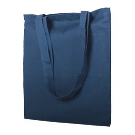 Sacchetto Cotone con Manico Lungo Blu Marino 38x42cm (25 Pezzi)
