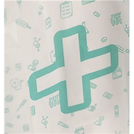 Sacchetto di Carta Bianca Farmacia 14+7x27cm (125 Pezzi)
