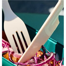 Coltello Riutilizzabile Durable in PP Crema 18,9cm (50 Pezzi)