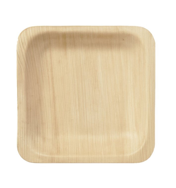 Piatto di Legno Quadrato 10,5x10,5cm (25 Pezzi) Piatto di Legno Quadrato 10,5x10,5cm (25 Pezzi)