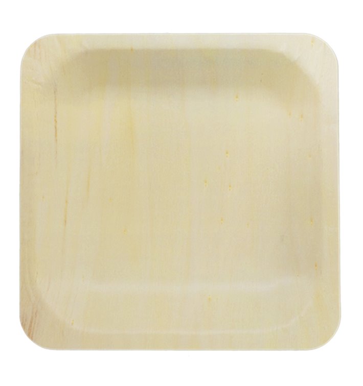 Piatto di Legno Quadrato 10,5x10,5cm (25 Pezzi) Piatto di Legno Quadrato 10,5x10,5cm (25 Pezzi)
