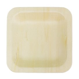 Piatto di Legno Quadrato 9x9cm (25 Pezzi)