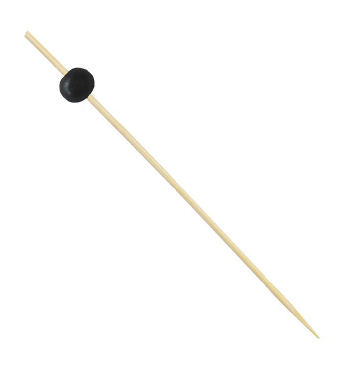 Spiedi "Big Ball" di Bambu Nero 12,5cm (100 Pezzi)