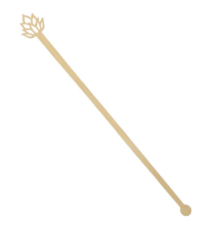 Agitatore per Bere in Bambù con Fiori di Loto 18cm (600 Pezzi) Agitatore per Bere in Bambù con Fiori di Loto 18cm (600 Pezzi)