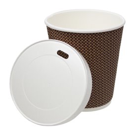 Coperchio da viaggio con foro in carta bianca Ø8,0cm (50 Pezzi)