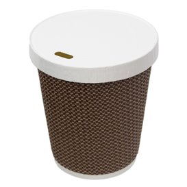 Coperchio da viaggio con foro in carta bianca Ø8,0cm (50 Pezzi)