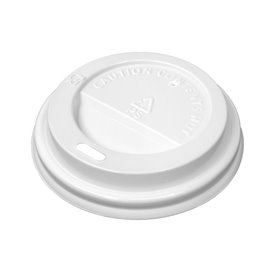 Coperchio con Foro per Bicchiere di Carta 4Oz/120ml Bianco Ø6,2cm (1.000 Pezzi)