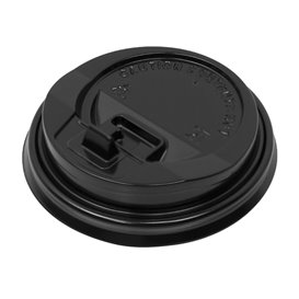 Coperchio con Foro per Bicchiere 7Oz Nero Ø7,2cm (50 Pezzi)