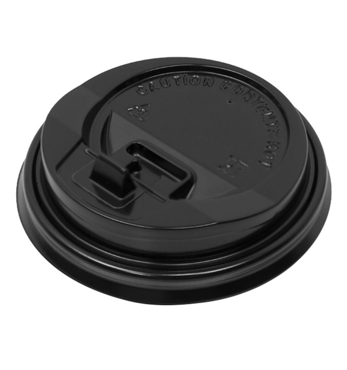 Coperchio con Foro per Bicchiere 7Oz Nero Ø7,2cm (50 Pezzi) Coperchio con Foro per Bicchiere 7Oz Nero Ø7,2cm (50 Pezzi)