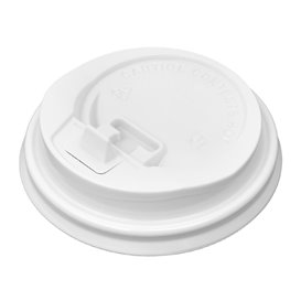 Coperchio con Foro per Bicchiere 7Oz Bianco Ø7,2cm (50 Pezzi)