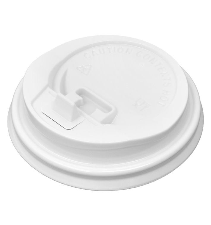 Coperchio con Foro per Bicchiere 7Oz Bianco Ø7,2cm (50 Pezzi) Coperchio con Foro per Bicchiere 7Oz Bianco Ø7,2cm (50 Pezzi)