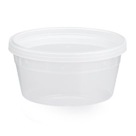 Contenitore in Plastica PP “Deli Range” Trasparente con Coperchio 360ml (40 Pezzi)