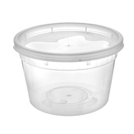 Contenitore in Plastica PP “Deli Range” Trasparente con Coperchio 480ml (240 Pezzi)