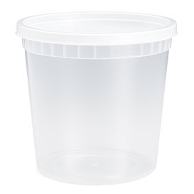 Contenitore in Plastica PP “Deli Range” Trasparente con Coperchio 720ml (40 Pezzi)