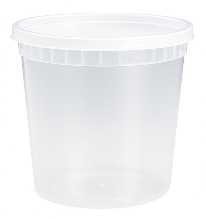 Contenitore in Plastica PP “Deli Range” Trasparente con Coperchio 720ml (40 Pezzi) Contenitore in Plastica PP “Deli Range” Trasparente con Coperchio 720ml (40 Pezzi)