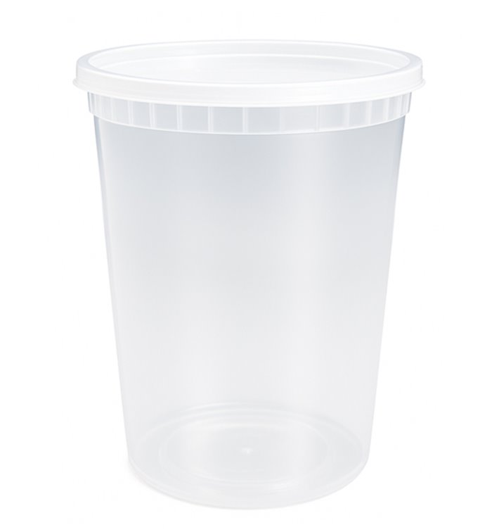 Contenitore in Plastica PP “Deli Range” Trasparente con Coperchio 960ml (40 Pezzi) Contenitore in Plastica PP “Deli Range” Trasparente con Coperchio 960ml (40 Pezzi)