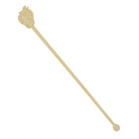 Agitatore per Bere in Bambù Fragola 18cm (50 Pezzi)