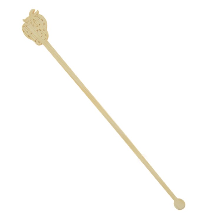 Agitatore per Bere in Bambù Fragola 18cm (600 Pezzi) Agitatore per Bere in Bambù Fragola 18cm (600 Pezzi)