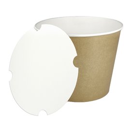Secchio in cartone Kraft con Coperchio 1750ml (100 Pezzi)