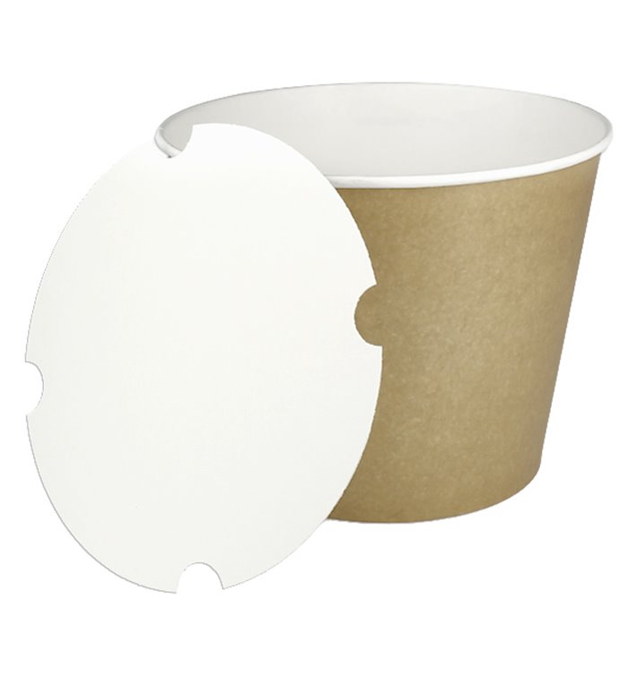 Secchio in cartone Kraft con Coperchio 1750ml (100 Pezzi) Secchio in cartone Kraft con Coperchio 1750ml (100 Pezzi)