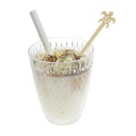 Agitatore per Bere in Bambù a Forma di Tartaruga 14 cm (50 Pezzi)
