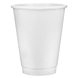 Bicchiere Carta 12Oz/360ml Parete Doppia Liscio Bianco Ø9cm (25 Pezzi)