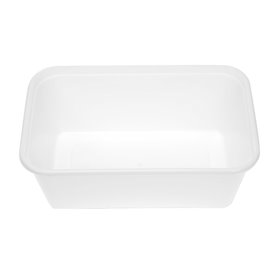Contenitore Rettangolare in PP Bianco 750ml 17x11,5x6,4cm (25 Pezzi)