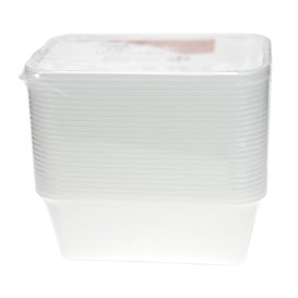 Contenitore Rettangolare in PP Bianco 750ml 17x11,5x6,4cm (25 Pezzi)