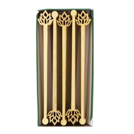 Agitatore per Bere in Bambù con Fiori di Loto 14 cm (600 Pezzi)