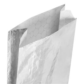 Sacchetto di Carta Alluminio Oleato Argento 26+5x10,3cm (25 Pezzi)