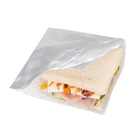 Sacchetto di Carta Antigrasso Argento 2L 16x16cm (4000  Pezzi)