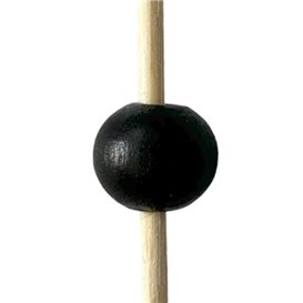 Spiedi "Big Ball" di Bambu Nero 12,5cm (100 Pezzi)