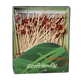 Spiedino di Bambù con Anello Rosso 12cm (1000 Pezzi)