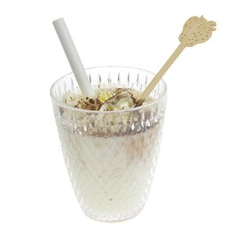 Agitatore per Bere in Bambù Fragola 14cm (600 Pezzi)