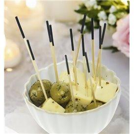 Spiedino di Bambù Punta Nera 7cm (300 Pezzi)