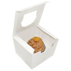 Scatola 1 Cupcake con Inserto 11x10x7,5cm Bianco (20 Pezzi)