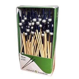 Spiedino di Bambù Blu/Argento 10cm (1.200 Pezzi)
