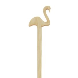 Agitatore per Bere in Bambù Fenicottero Rosa 14cm (50 Pezzi)
