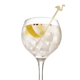 Agitatore per Bere in Bambù Fenicottero Rosa 14cm (50 Pezzi)
