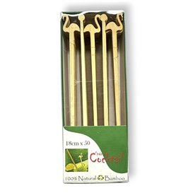 Agitatore per Bere in Bambù Fenicottero Rosa 18cm (50 Pezzi)