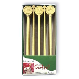 Agitatore per Bere in Bambù 0% Alcool 14cm (50 Pezzi)