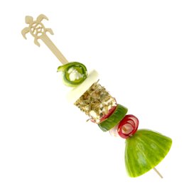 Agitatore per Bere in Bambù a Forma di Tartaruga 12cm (50 Pezzi)