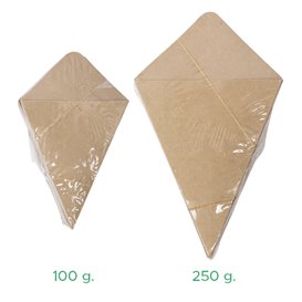 Cono di Carta Marrone 19,5cm 100g (50 Pezzi)