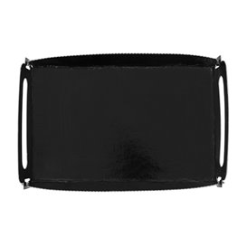 Vassoio Cartone Rettangolo Nero Manici 12x19 cm (100 Pezzi)