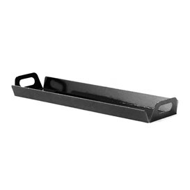 Vassoio Cartone Rettangolo Nero Manici 32x7,5 cm (5 Pezzi)