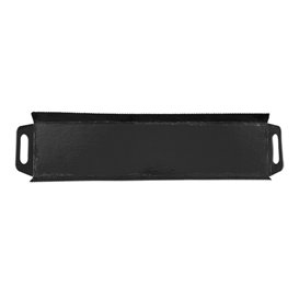 Vassoio Cartone Rettangolo Nero Manici 32x7,5 cm (5 Pezzi)