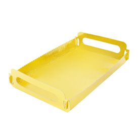 Vassoio Cartone Rettangolo Oro Manici 12x19 cm (10 Pezzi)
